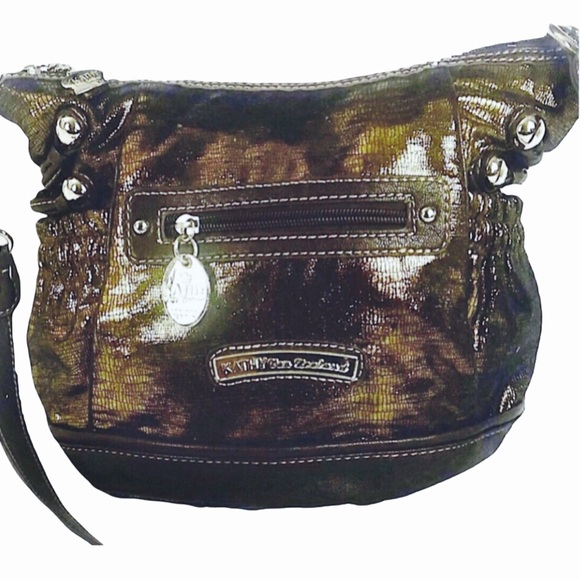 Kathy Van Zeeland Handbags - KathyVan Zeeland Metallic Brown Cross Body Bag
